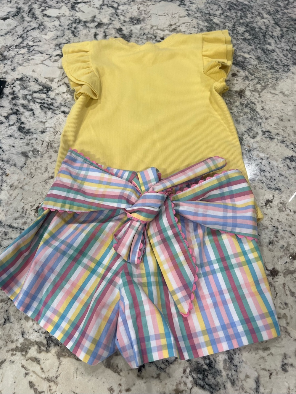 Bella Bliss plaid shorts with top